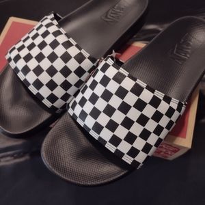 Vans Mens Slides Size 12 Black and White